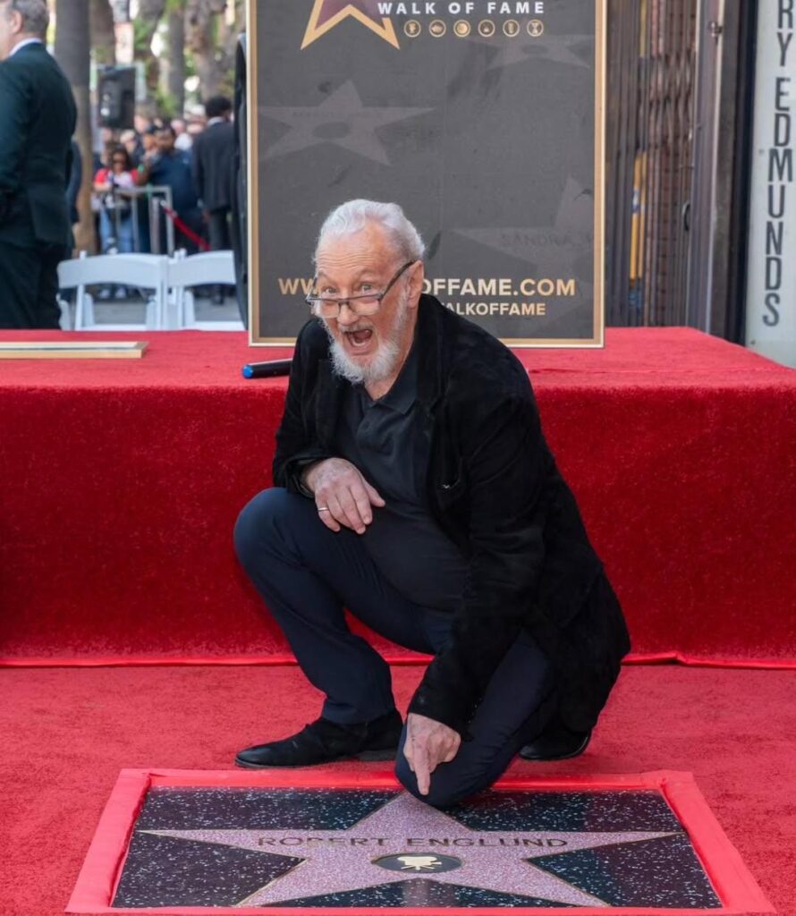 Robert Englund Poses with Freddy Krueger Glove as He Accepts Star on the Hollywood Walk of Fame — on Halloween Getty Via HWOF Instagram